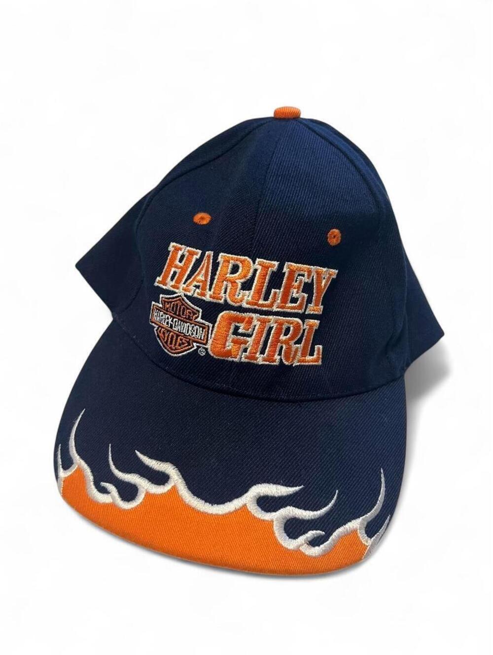 Harley Davidson Harley Girl Cap Navy Blue Flame Embroidered Womens OSFA